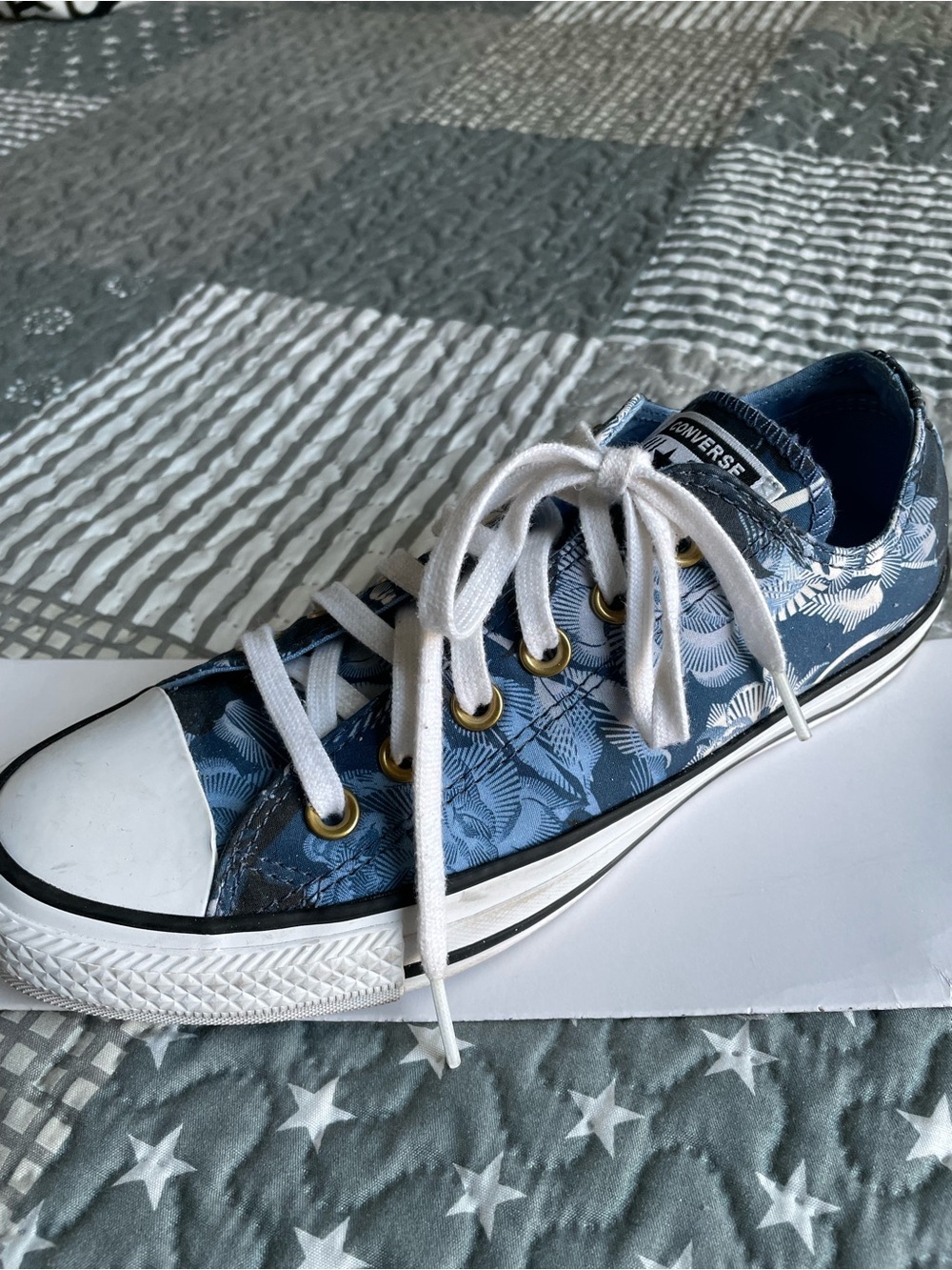 Converse Navy Blue Floral Low Top Sneakers - Picture 8 of 8